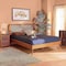 Baxton Studio Asami Mid-Century Modern Walnut Brown Finished Wood and Synthetic Rattan Full Size Platform Bed 183-11116-9407-Zoro - alternate 5